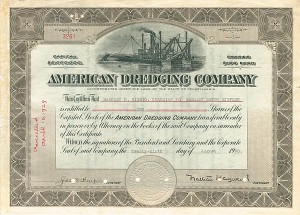 American Dredging Co. - Stock Certificate